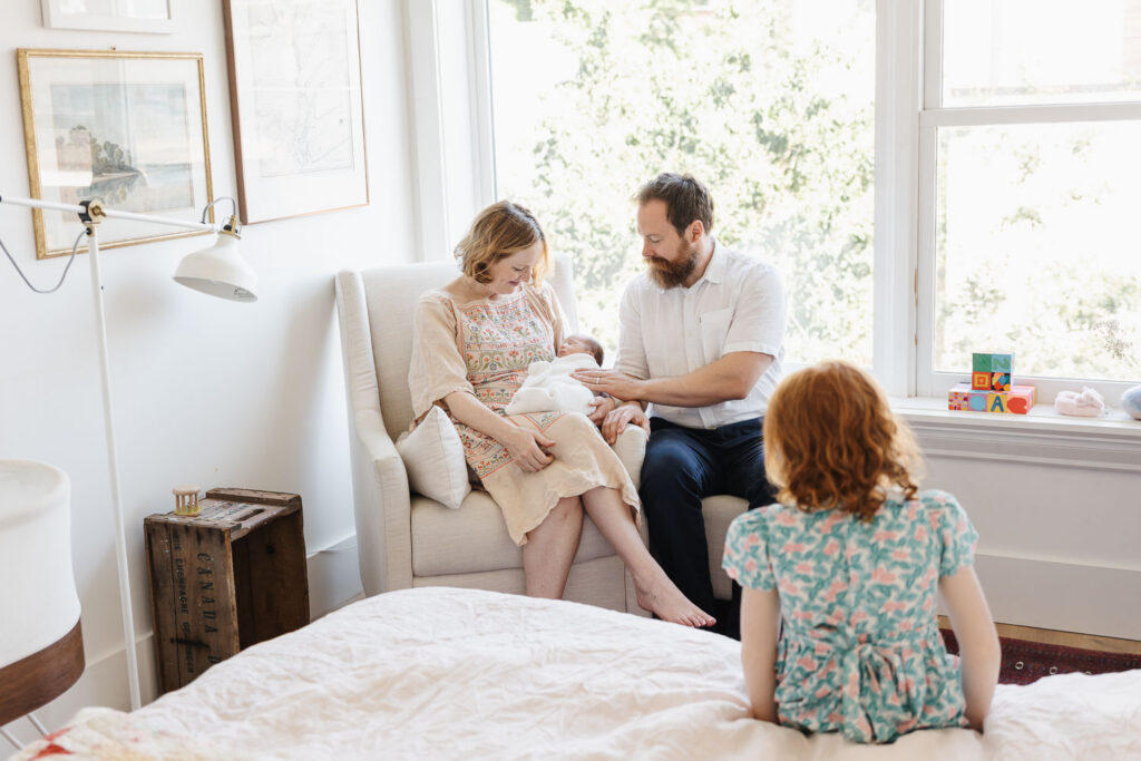 Natural moments captured during Toronto Newborn Photography session at home